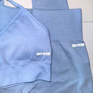 Bo + Tee Sports Bra and Leggings in Light Blue